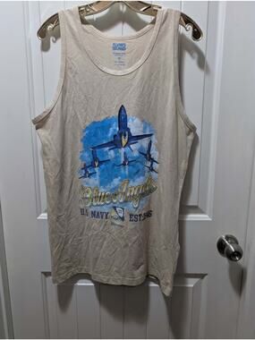 NEW! Blue Angels Air Show Khaki Tank Top Alvin's Island Mens S US Navy